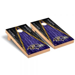 Baltimore Ravens 2′ x 4′ Weathered Regulation Cornhole Board Tailgate Toss Set