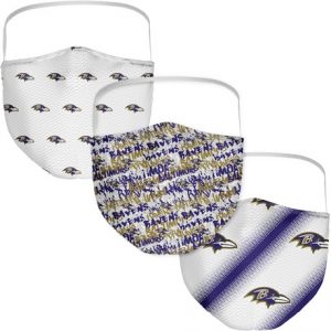 Baltimore Ravens Fanatics Branded Adult Official Logo Face Covering 3-Pack