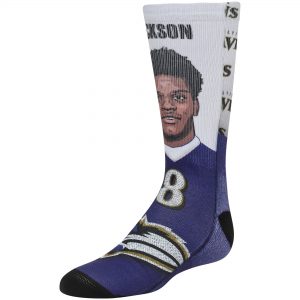 Lamar Jackson Baltimore Ravens For Bare Feet Youth Champs Crew Socks